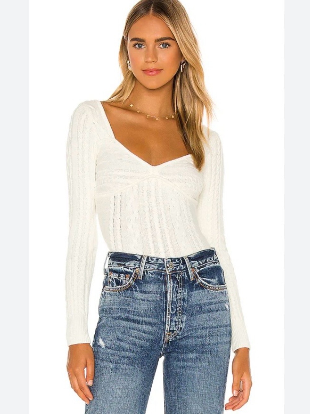 MAJORELLE Fallone Sweater in Cream size medium - Picture 2 of 10